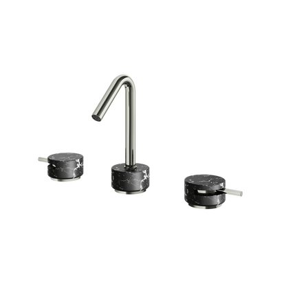 Aquabrass - Marmo Marquina Widespread Faucet 8 Inch CC