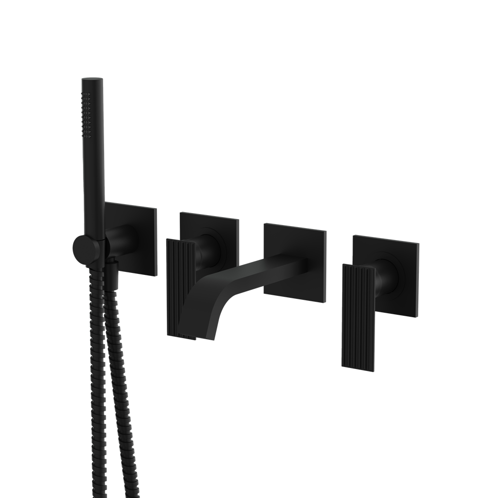 Aquabrass - Tosca Wallmount Tub Filler With Handshower - Trim Only