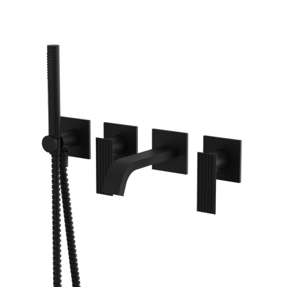 Aquabrass - Tosca Wallmount Tub Filler With Handshower - Trim Only