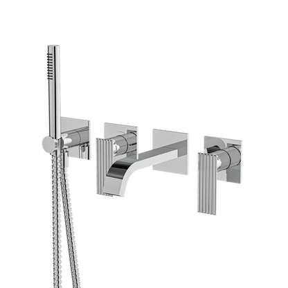 Aquabrass - Tosca Wallmount Tub Filler With Handshower - Trim Only
