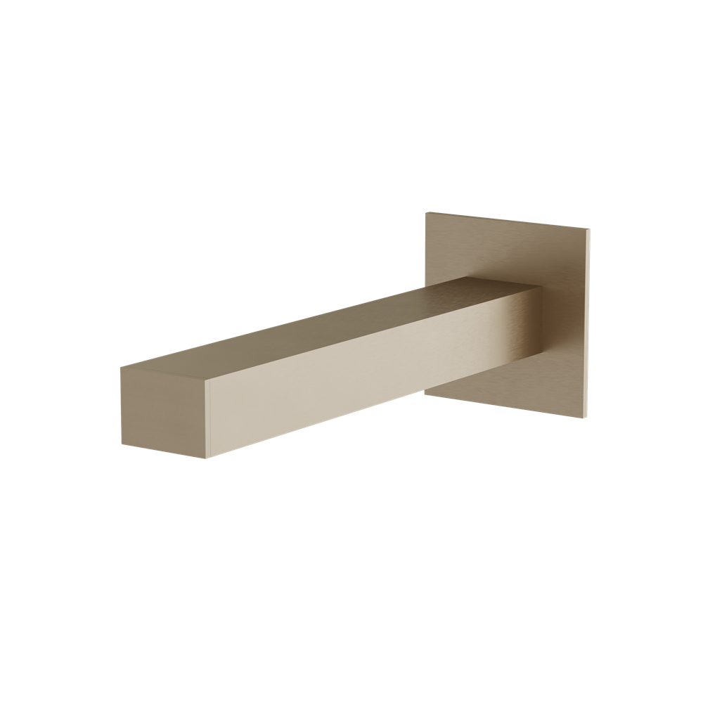 Aquabrass - Square Slip-Fit Wallmount Spout & Flange 7 Inch Without Diverter