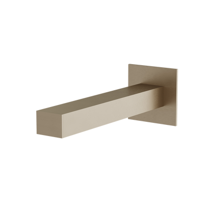 Aquabrass - Square Slip-Fit Wallmount Spout & Flange 7 Inch Without Diverter