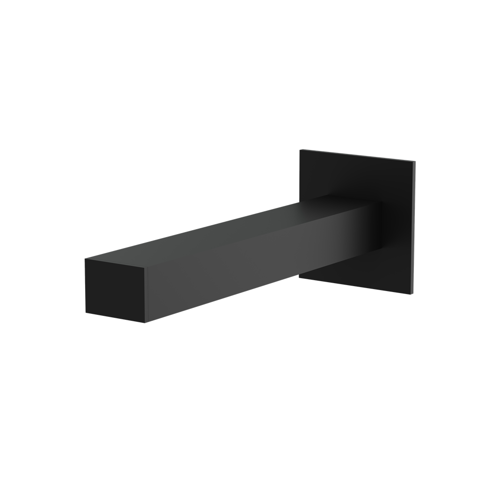 Aquabrass - Square Slip-Fit Wallmount Spout & Flange 7 Inch Without Diverter
