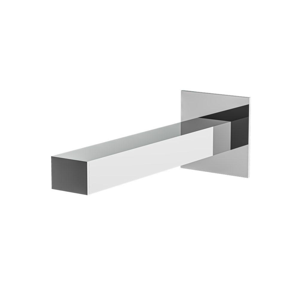 Aquabrass - Square Slip-Fit Wallmount Spout & Flange 7 Inch Without Diverter