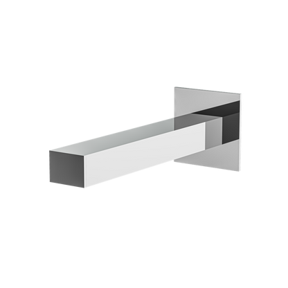 Aquabrass - Square Slip-Fit Wallmount Spout & Flange 7 Inch Without Diverter