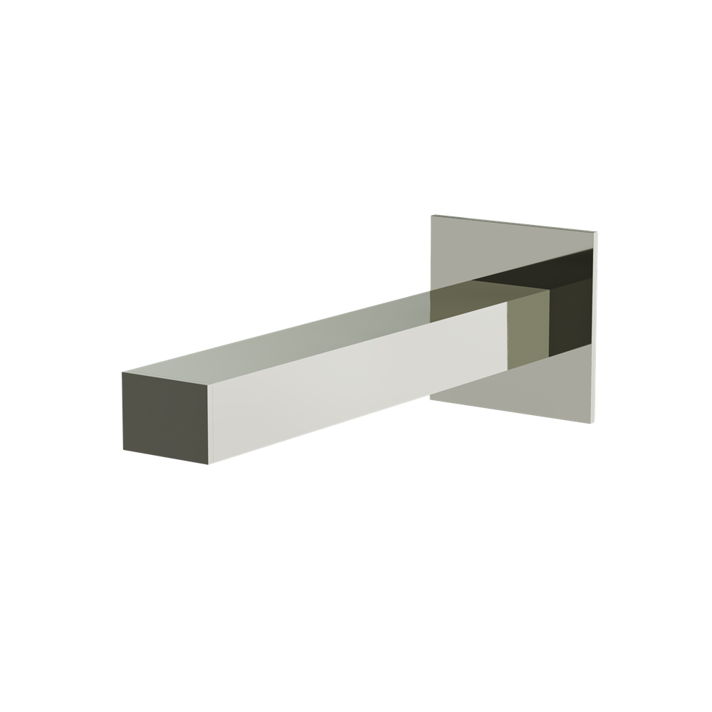 Aquabrass - Square Slip-Fit Wallmount Spout & Flange 7 Inch Without Diverter