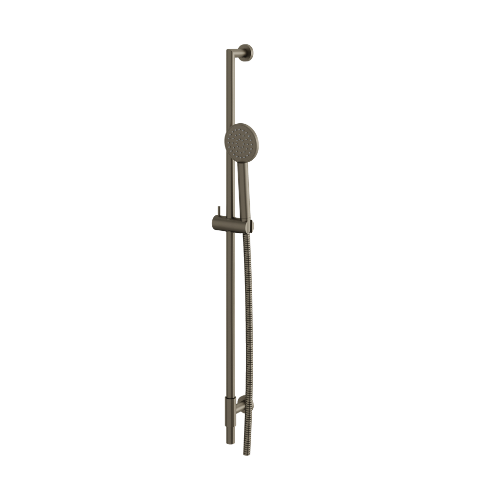 Aquabrass - Complete Round Shower Rail with Round Brass Handshower