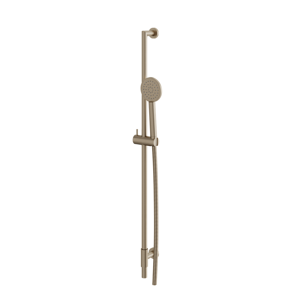 Aquabrass - Complete Round Shower Rail with Round Brass Handshower
