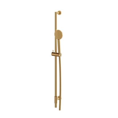 Aquabrass - Complete Round Shower Rail with Round Brass Handshower