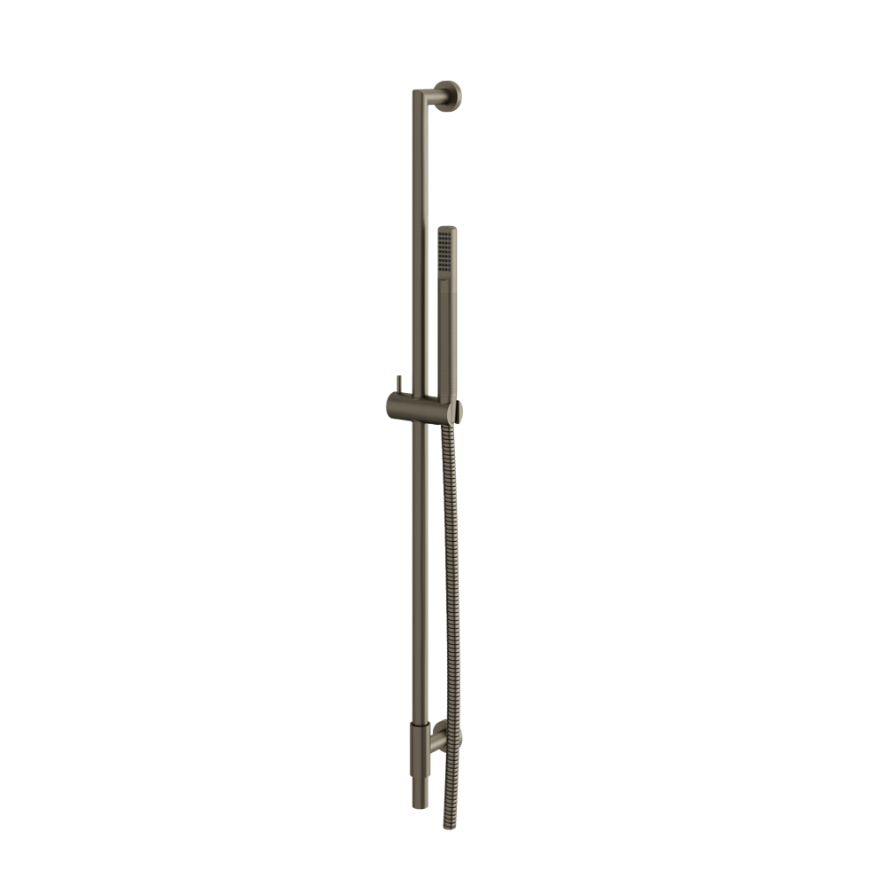 Aquabrass - Complete Round Shower Rail with Tubular Brass Handshower