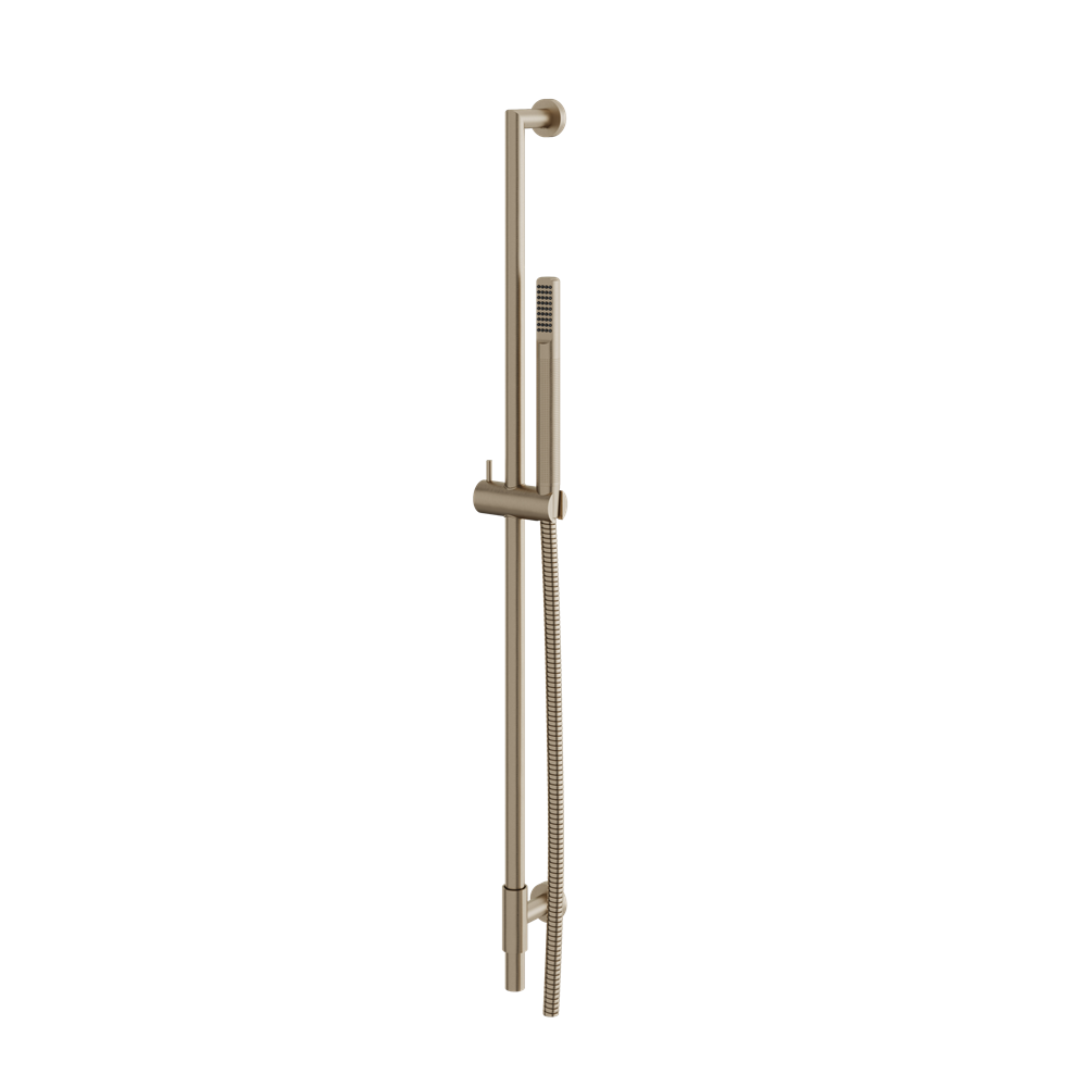 Aquabrass - Complete Round Shower Rail with Tubular Brass Handshower
