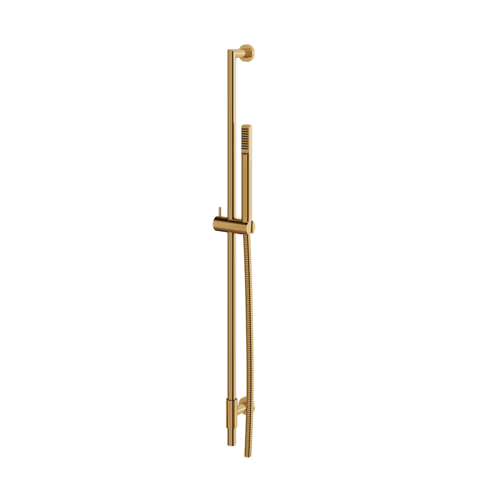 Aquabrass - Complete Round Shower Rail with Tubular Brass Handshower