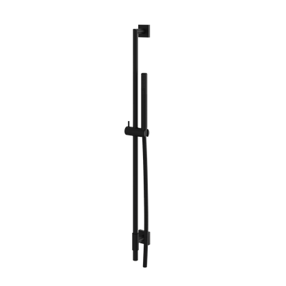 Aquabrass - Complete Round Shower Rail with Square Flanges & Tubular Handshower