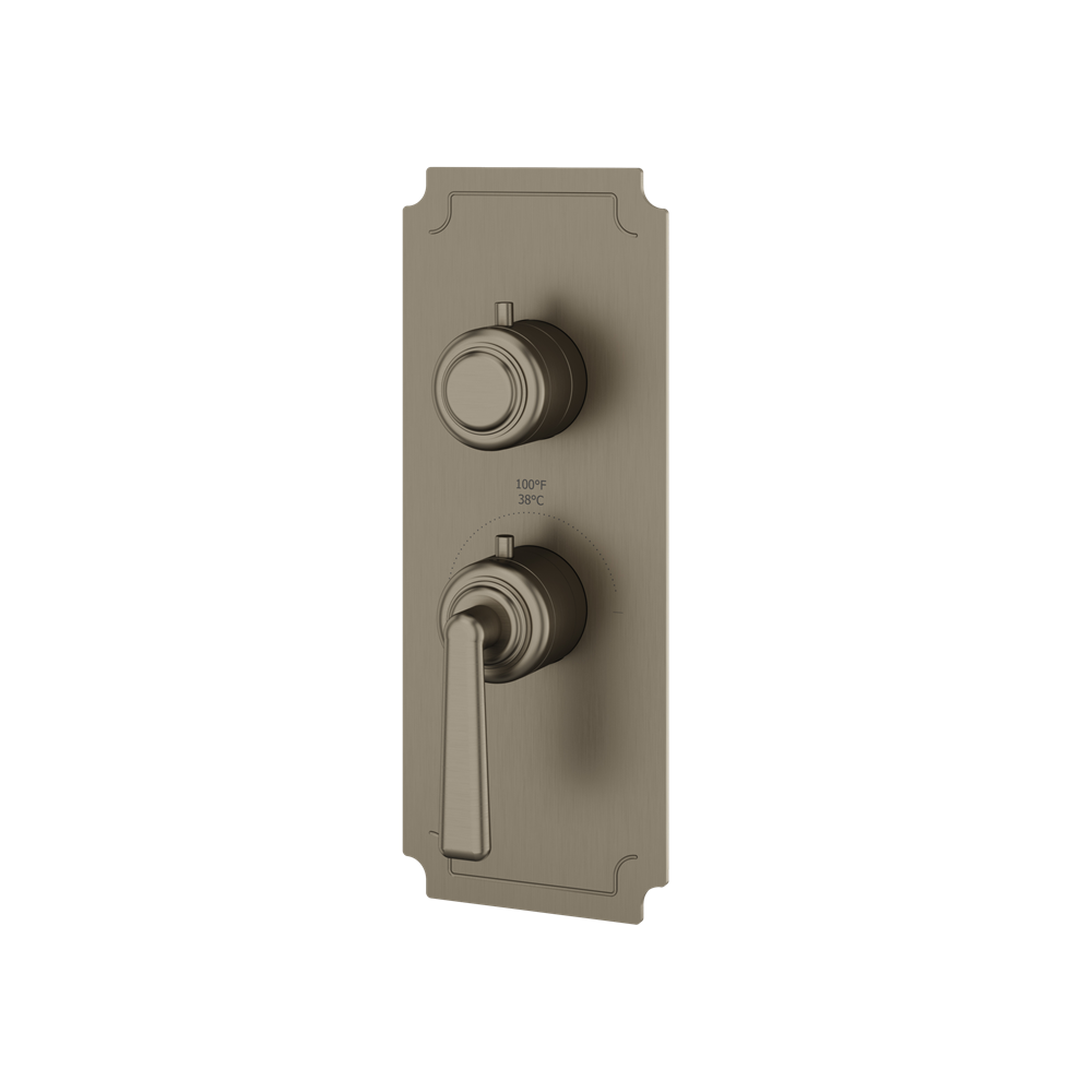 Aquabrass - Forum Round Trim Set for 1 Shut-Off Thermostatic Valve
