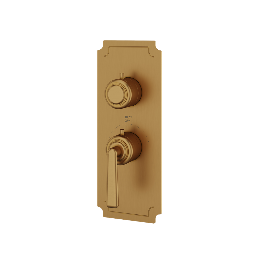Aquabrass - Forum Round Trim Set for 1 Shut-Off Thermostatic Valve