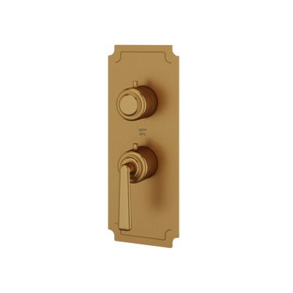 Aquabrass - Forum Round Trim Set for 1 Shut-Off Thermostatic Valve