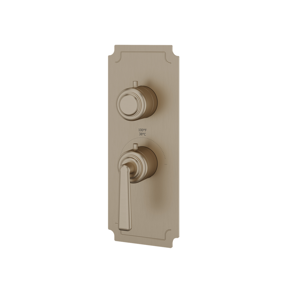 Aquabrass - Forum Round Trim Set for 1 Shut-Off Thermostatic Valve