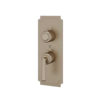 Aquabrass - Forum Round Trim Set for 1 Shut-Off Thermostatic Valve
