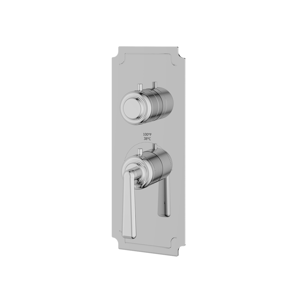 Aquabrass - Forum Round Trim Set for 1 Shut-Off Thermostatic Valve