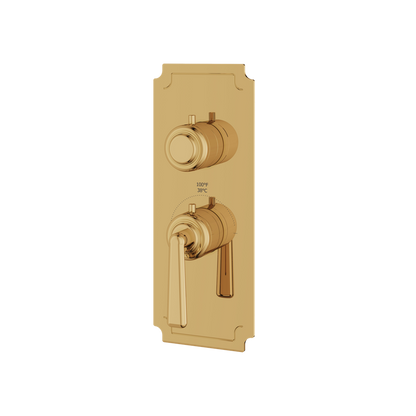 Aquabrass - Forum Round Trim Set for 1 Shut-Off Thermostatic Valve