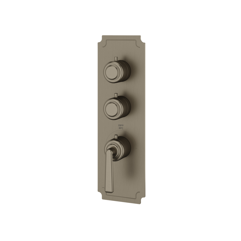 Aquabrass - Forum Round Trim Set for 2 Shut-Off Thermostatic Valve