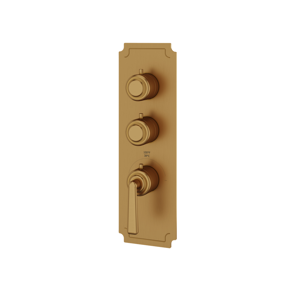Aquabrass - Forum Round Trim Set for 2 Shut-Off Thermostatic Valve