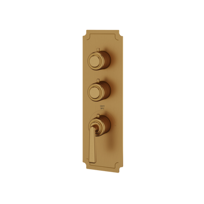 Aquabrass - Forum Round Trim Set for 2 Shut-Off Thermostatic Valve