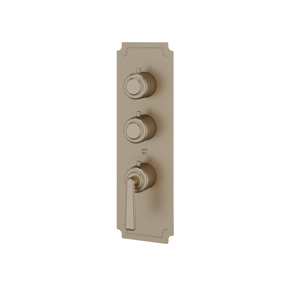 Aquabrass - Forum Round Trim Set for 2 Shut-Off Thermostatic Valve