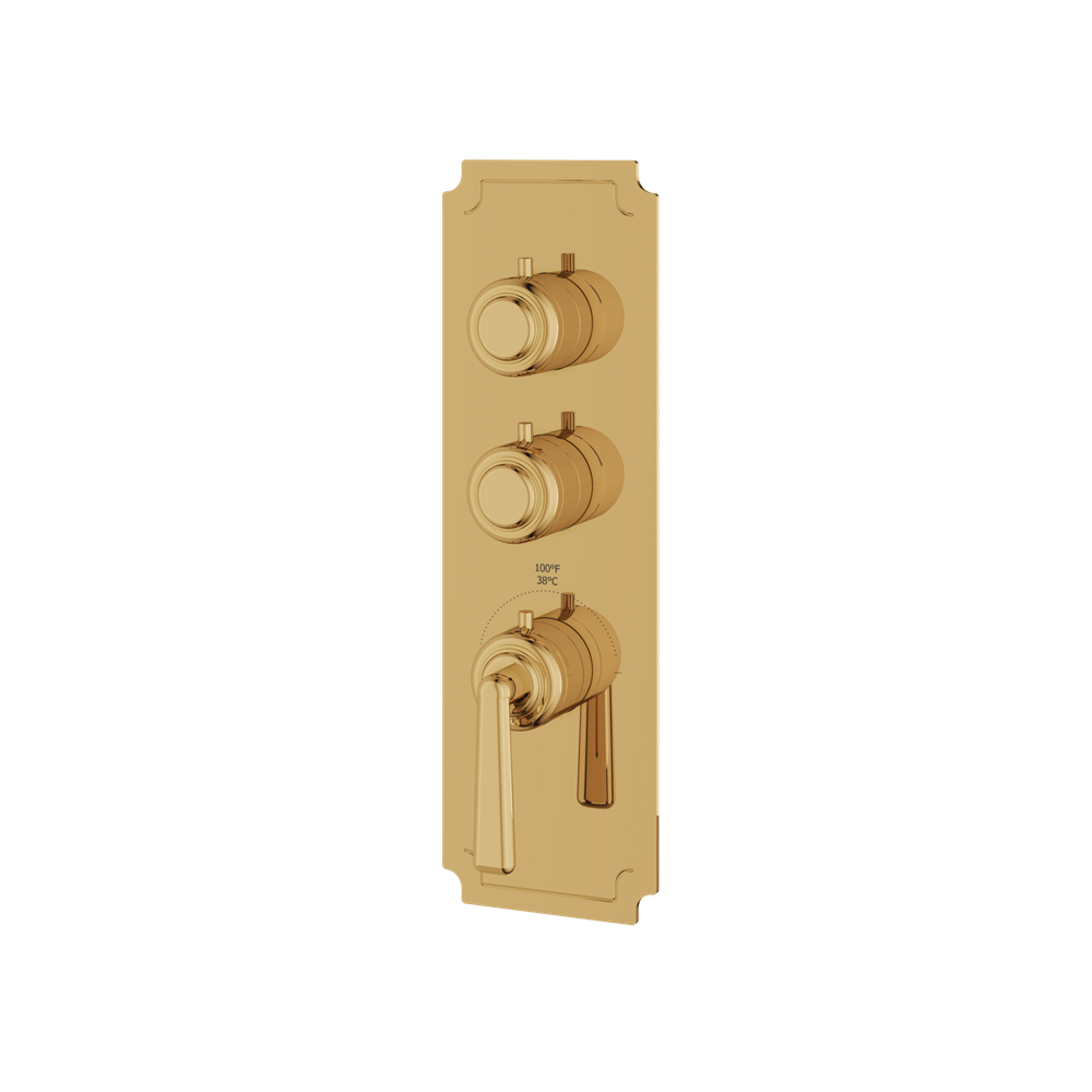 Aquabrass - Forum Round Trim Set for 2 Shut-Off Thermostatic Valve