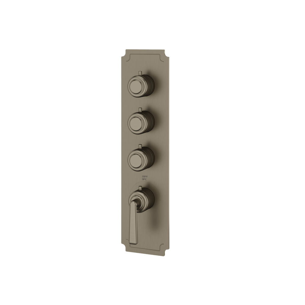 Aquabrass - Forum Round Trim Set for 3 Shut-Off Thermostatic Valve