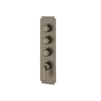 Aquabrass - Forum Round Trim Set for 3 Shut-Off Thermostatic Valve