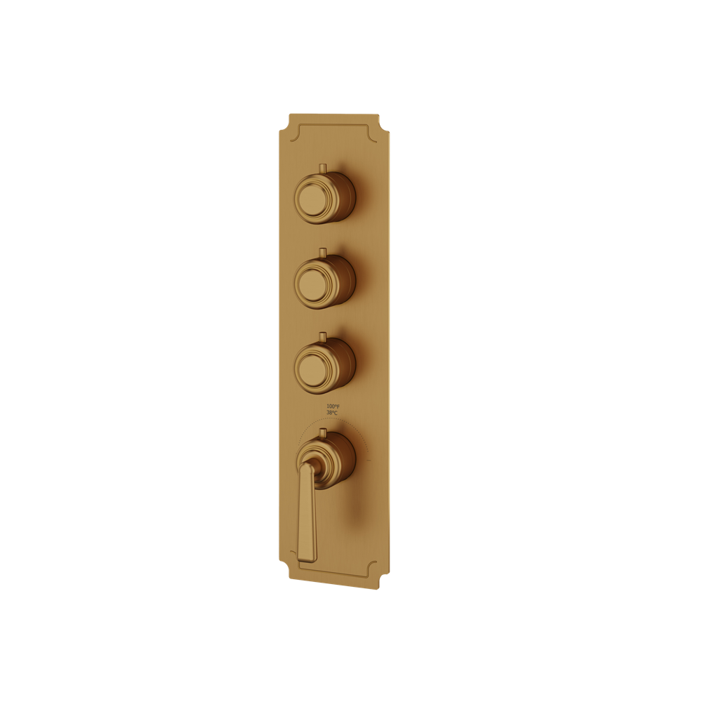 Aquabrass - Forum Round Trim Set for 3 Shut-Off Thermostatic Valve