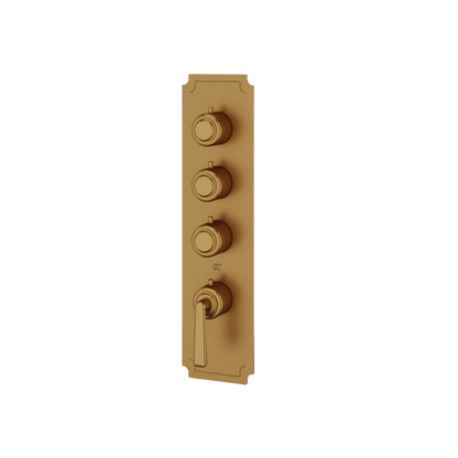 Aquabrass - Forum Round Trim Set for 3 Shut-Off Thermostatic Valve