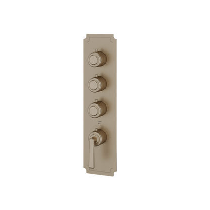 Aquabrass - Forum Round Trim Set for 3 Shut-Off Thermostatic Valve