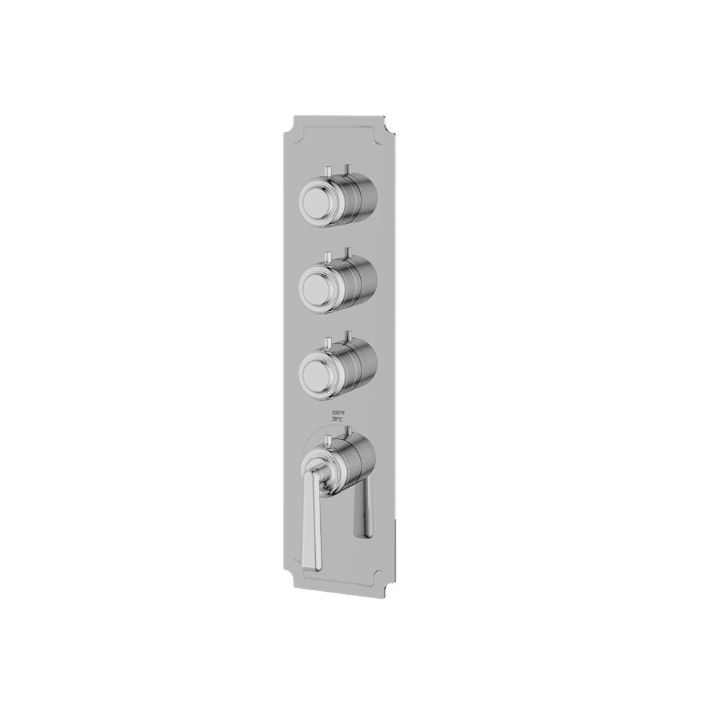 Aquabrass - Forum Round Trim Set for 3 Shut-Off Thermostatic Valve