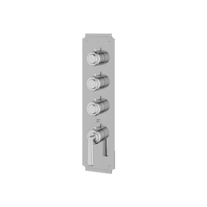 Aquabrass - Forum Round Trim Set for 3 Shut-Off Thermostatic Valve