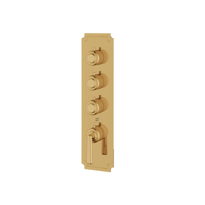 Aquabrass - Forum Round Trim Set for 3 Shut-Off Thermostatic Valve