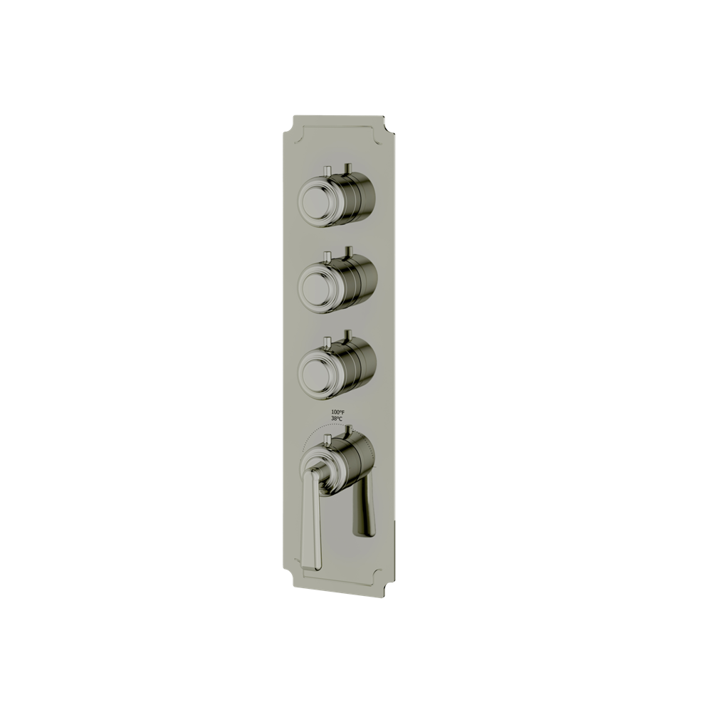Aquabrass - Forum Round Trim Set for 3 Shut-Off Thermostatic Valve
