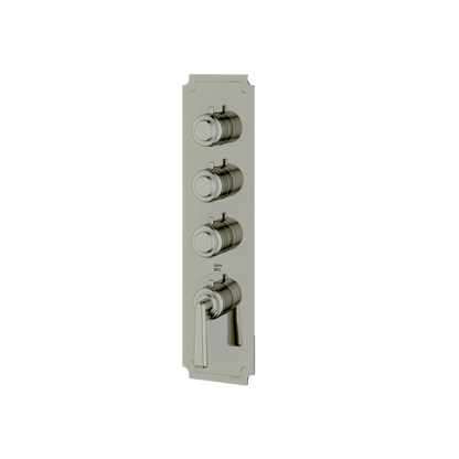 Aquabrass - Forum Round Trim Set for 3 Shut-Off Thermostatic Valve