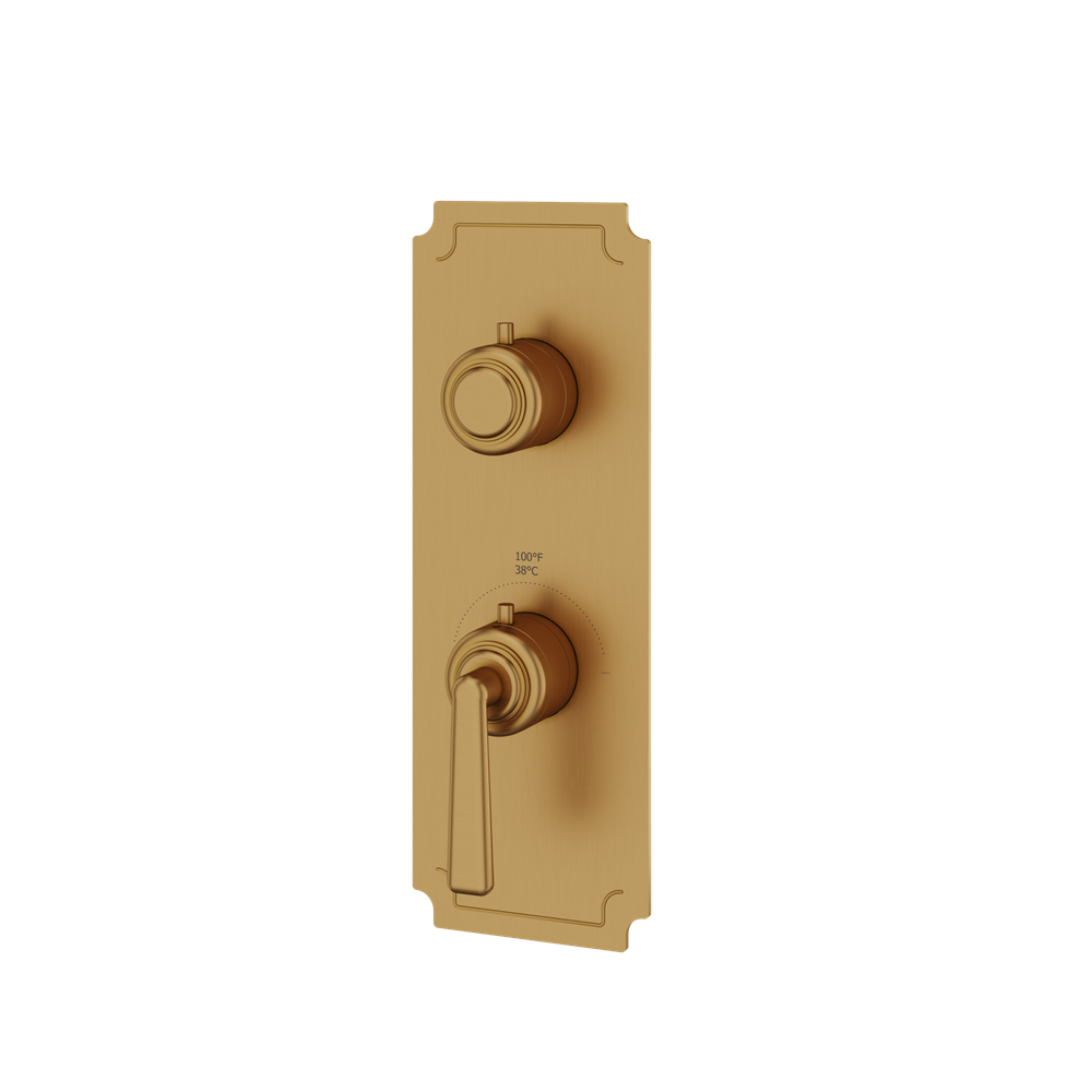 Aquabrass - Forum Round Trim Set with Diverter for Thermostatic Valve - 3-Way shared