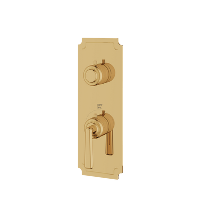 Aquabrass - Forum Round Trim Set with Diverter for Thermostatic Valve - 3-Way non-shared CalGreen compliant