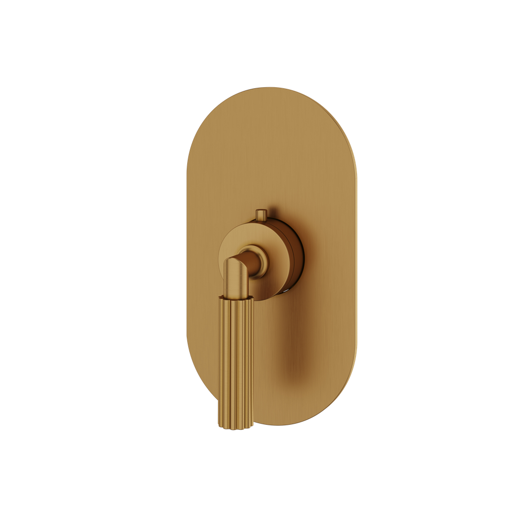 Aquabrass - Montebello Round Trim Set for Shut-Off Thermostatic Valve