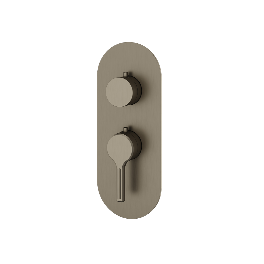 Aquabrass - Ariston Round Trim Set for 1 Shut-Off Thermostatic Valve