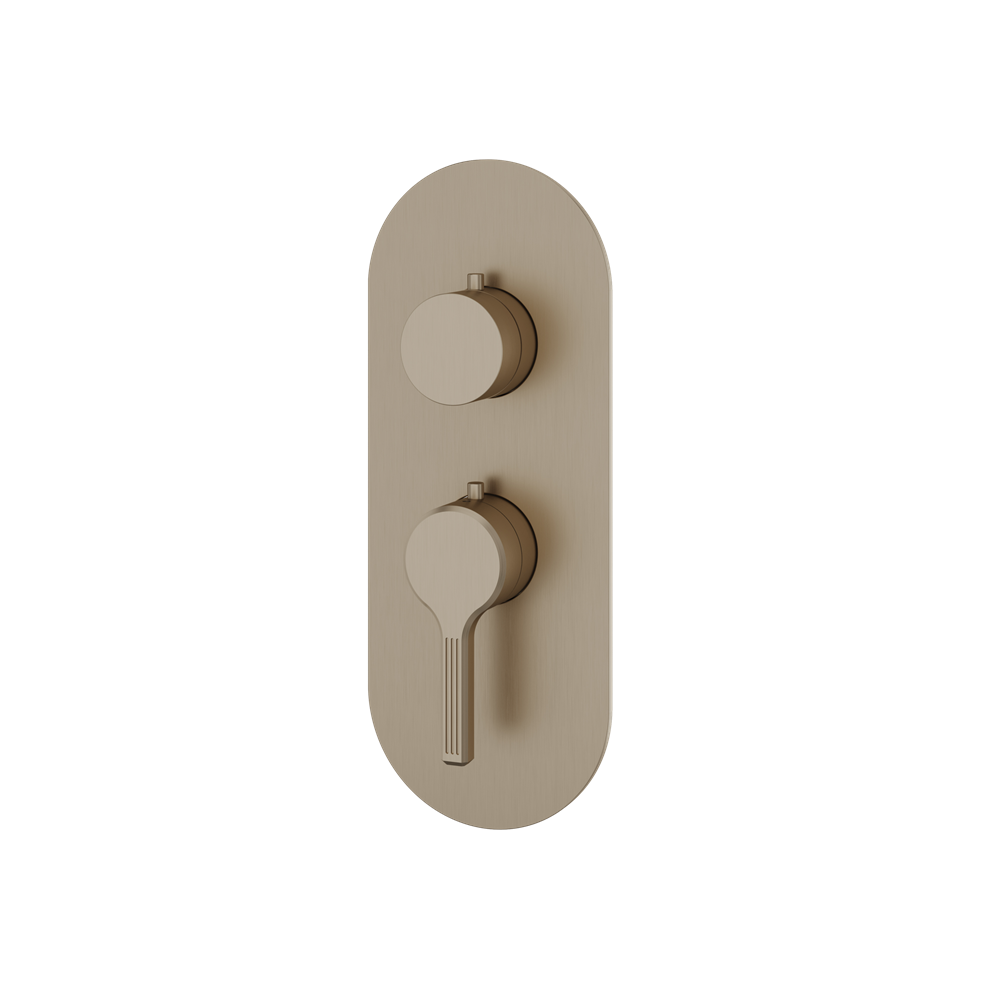 Aquabrass - Ariston Round Trim Set for 1 Shut-Off Thermostatic Valve