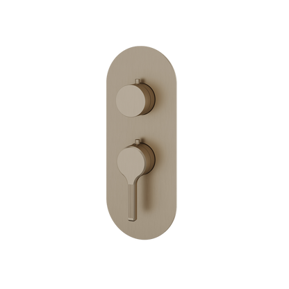 Aquabrass - Ariston Round Trim Set for 1 Shut-Off Thermostatic Valve