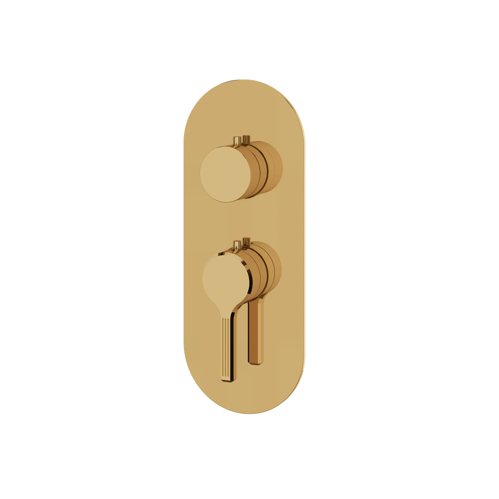 Aquabrass - Ariston Round Trim Set for 1 Shut-Off Thermostatic Valve