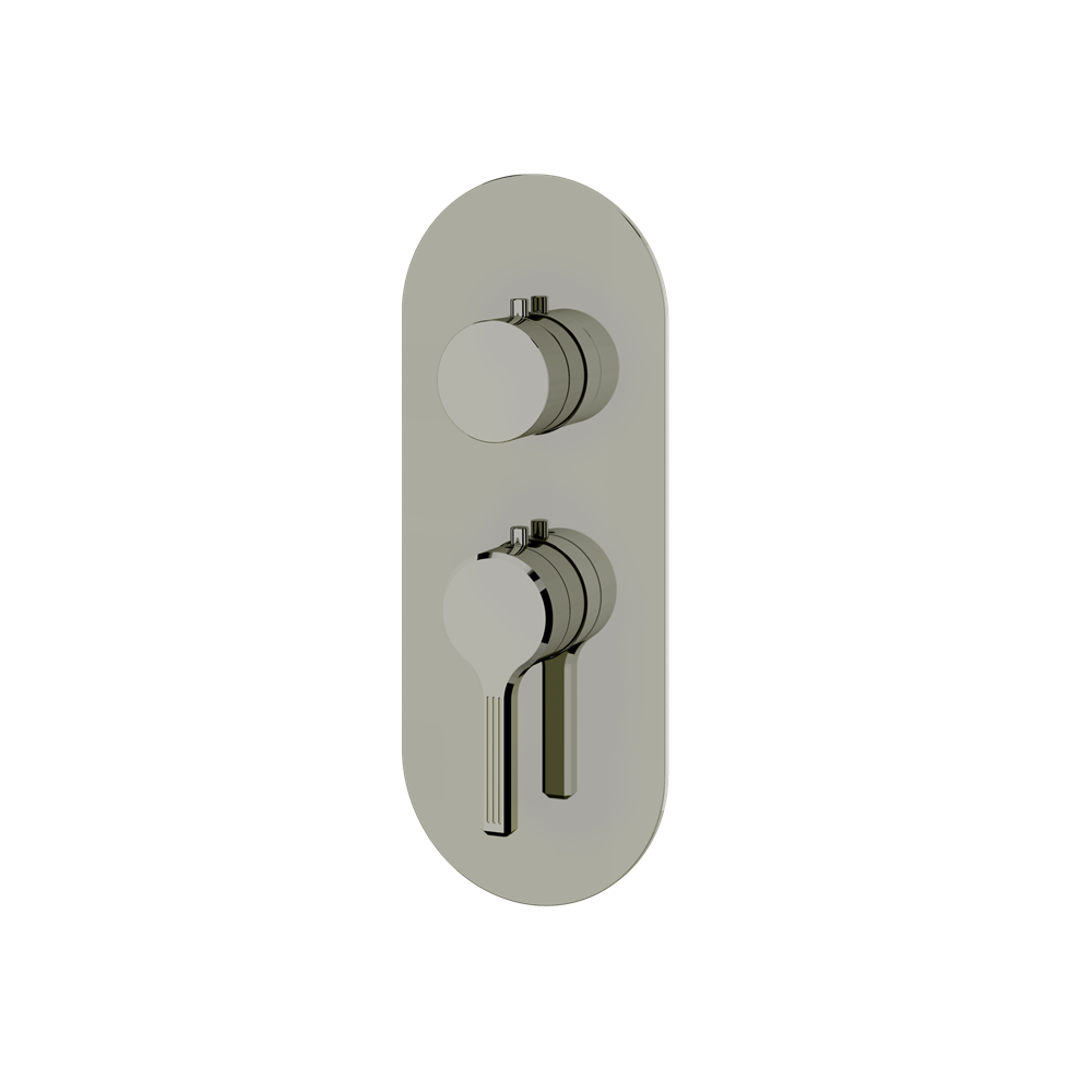 Aquabrass - Ariston Round Trim Set for 1 Shut-Off Thermostatic Valve