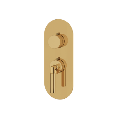 Aquabrass - Aria Round Trim Set for 1 Shut-Off Thermostatic Valve