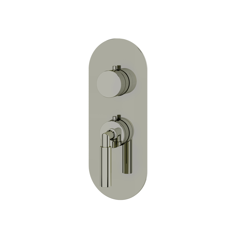 Aquabrass - Aria Round Trim Set for 1 Shut-Off Thermostatic Valve