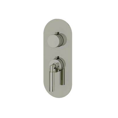 Aquabrass - Aria Round Trim Set for 1 Shut-Off Thermostatic Valve